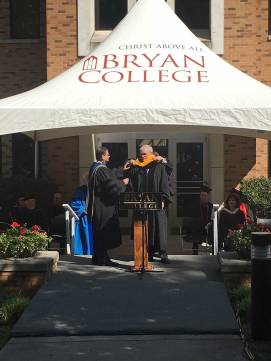 Ken Ham hooded at Bryan