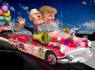 pence trump clown car