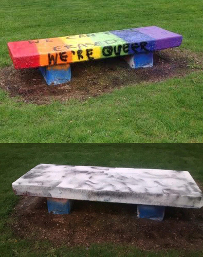 wheaton gay pride bench