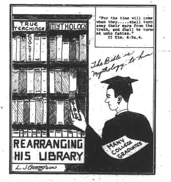 Gustafson chimes cartoon bible a myth at many colleges