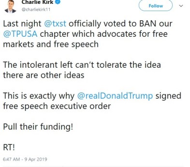 charlie kirk texas state