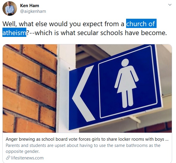 ham tweet churches of atheism