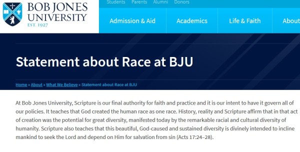 bju race statement